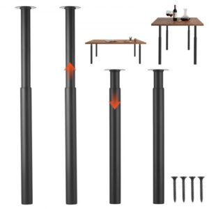 Nogi do stołu VEVOR, zestaw 4 szt., nogi meblowe o regulowanej wysokości 71–110 cm, nogi do stołu maks. 544 kg, nogi teleskopowe ze stali węglowej, do biurek, stolików kawowych, stołów jadalnych, stołów warsztatowych, okrągłe