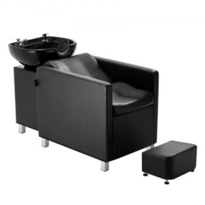 Fotel do mycia włosów VEVOR, stanowisko do mycia włosów w salonie i spa, miska i fotel do mycia włosów, sprzęt do masażu i masażu w spa z ceramiczną misą i szerokim podnóżkiem