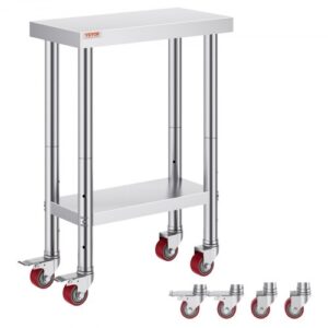 VEVOR  Stół warsztatowy 300 x 600 x 70 mm Stół warsztatowy do jadalni wykonany ze stali nierdzewnej o udźwigu 350 kg, handlowy stół warsztatowy dla
