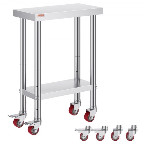 VEVOR  Stół warsztatowy 300 x 600 x 70 mm Stół warsztatowy do jadalni wykonany ze stali nierdzewnej o udźwigu 350 kg, handlowy stół warsztatowy dla