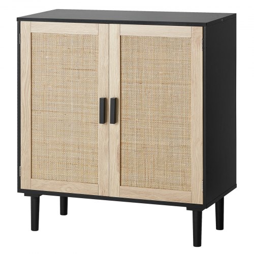 VEVOR Szafka rattanowa Komoda rattanowa 1-częściowa szafka do przechowywania z 2 magnetycznymi drzwiami, kredens bufetowy z regulowanymi półkami, idealna do przedpokoju, salonu lub kuchni
