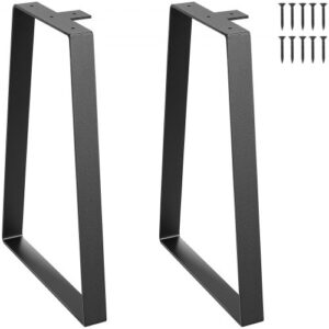 Zestaw VEVOR składający się z 2 nóg stołowych, wysokość 406,4 mm, rama stołu, udźwig 181 kg, nogi stołu wykonane ze stali węglowej, stopki meblowe, kolor czarny, podstawa stołu, idealna do stołów kuchennych, konsol w salonie, stołów studyjnych itp.