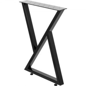 VEVOR Metalowe nogi do stołu Zestaw 2 nóg do jadalni Czarne nogi do biurka 28 „, wysokość 24” Szerokość nogi ławki Zig Zag Style Nogi stolika