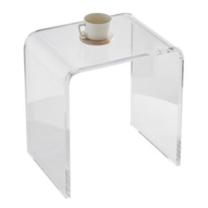 VEVOR Stolik kawowy akrylowy 415 x 305 x 460 mm, stolik boczny w kształcie litery U, przezroczysty stolik kawowy na napoje, jedzenie, przekąski, stosowany w salonie, sypialni, gabinecie itp.