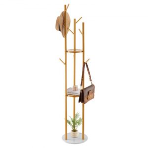 Wieszak na ubrania VEVOR 340x340x1700 mm, z podstawą z kwarcu i 9 haczykami, wieszak na kurtki w kształcie drzewa do przedpokoju, biura, salonu, wieszak na płaszcz, czapkę, szalik, torbę