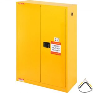 Szafa bezpieczeństwa VEVOR 45 galonów na ciecze łatwopalne, stal walcowana na zimno, szafa do przechowywania cieczy łatwopalnych, 42,9 x 18,1 x 65,2 cala, przeciwwybuchowa z 2 regulowanymi półkami