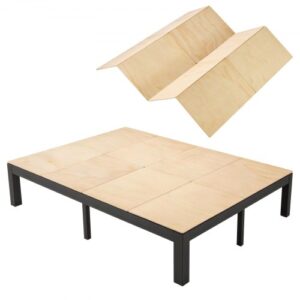 VEVOR Bunkie Board Queen Size, 195×148 cm, deska pod materac z taśmą nylonową, sklejka, zaokrąglone krawędzie, konstrukcja zapobiegająca zapadaniu się, do metalowych ram, sof z funkcją spania, łóżek platformowych i piętrowych
