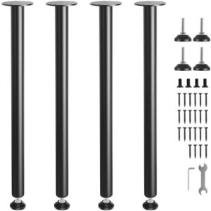 VEVOR Zestaw 4 nóg do stołu Bieżniki stołowe Wysokość 762 mm Płyta montażowa 110 mm Stal węglowa, matowa, czarna powłoka proszkowa Nośność 544 kg Idealne do stołów kuchennych Konsole do salonu Stoły studyjne