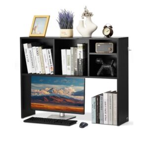 VEVOR Biurko Półka na książki 1-poziomowy organizer (94 x 24 x 73 cm) Półki stołowe Organizer na biurko Półka ekspozycyjna z płyty wiórowej z antypoślizgowymi nóżkami, do biura lub akademika, czarny