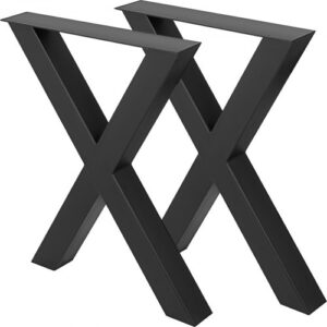 Nogi stołowe VEVOR 720×760 mm X-Frame, rama stołu stalowa bieżniki czarne łatwy montaż, nogi stołowe metalowe czarne akcesoria stołowe do stołu jadalnego biurka stolika kawowego