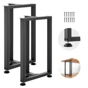 Nogi do stołu VEVOR, zestaw 2 szt., 450 x 220 x 740 mm, podstawa stołu w kształcie litery T, udźwig 1000 kg, nogi do stołu ze stali węglowej, stopy meblowe, rama stołu, nogi do biurek, stolików kawowych, stołów jadalnych, kolor czarny