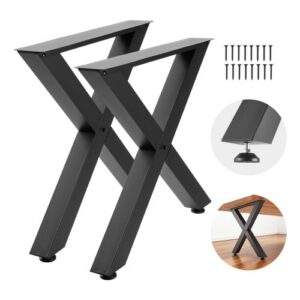 Nogi do stołu VEVOR, zestaw 2 szt., 790 x 750 mm, podstawa w kształcie litery X, udźwig 1000 kg, nogi do stołu ze stali węglowej, stopy meblowe, rama stołu, nogi do biurek, stolików kawowych, stołów jadalnych, kolor czarny