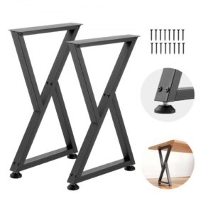 Nogi do stołu VEVOR, zestaw 2 szt., 472 x 740 mm, podstawa stołu w kształcie litery Z, udźwig 1000 kg, nogi do stołu ze stali węglowej, stopy meblowe, rama stołu, nogi do biurek, stolików kawowych, stołów jadalnych, czarne