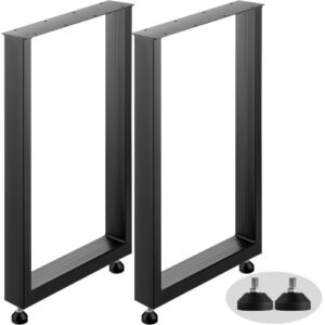 VEVOR Nogi stołu, malowane proszkowo na czarno, 600 mm x 720 mm, metalowe nogi stołu o nośności 1000 kg, kwadratowe nogi stołu, rama stołu z nawierconymi otworami, do stolików kawowych, sof