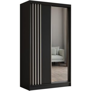 Szafa z drzwiami przesuwnymi NELA, Czarny + Biały, 120 cm