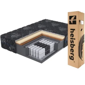 Materac 160×200 BLACK DREAM H4/H3 black foam lateks kokos 24cm HEISBERG