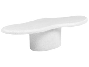 Stolik kawowy CONZA 57 cm 120 cm Efekt lastryko Biały