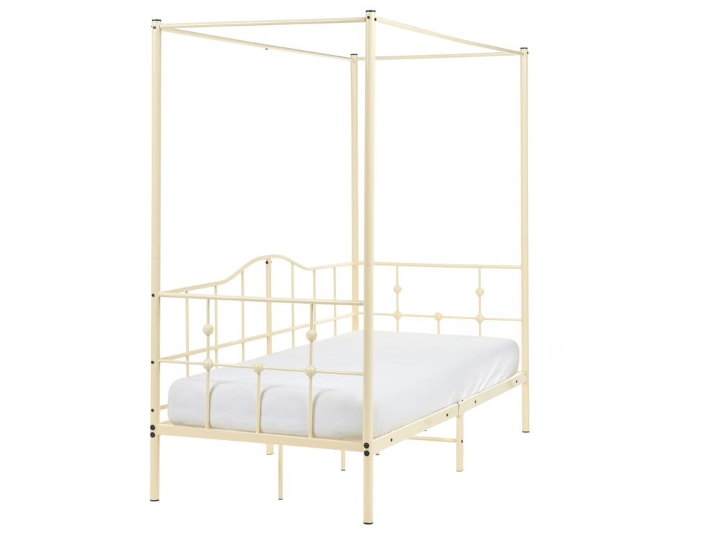 Łóżko z baldachimem Metal ARTONNE 90 x 200 cm Beżowy