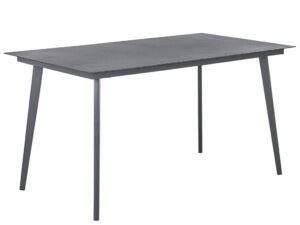Stół ogrodowy MILETO 140 cm 80 cm Szkło Szary