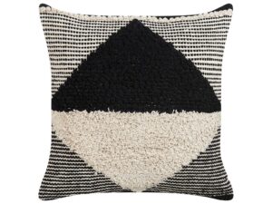 Poduszka dekoracyjna KHORA Bawełna 50 x 50 cm Czarny Wzór geometryczny