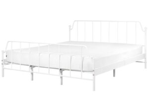 Łóżko Metal MAURESSAC 180 x 200 cm Biały