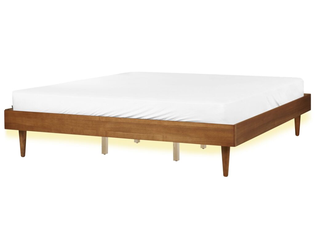 Łóżko LED TOUCY 180 x 200 cm Jesion brązowy