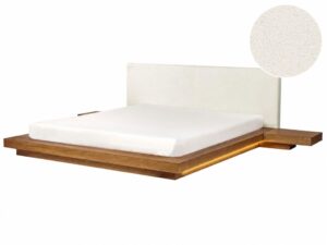 Łóżko LED Boucle ZEN 180 x 200 cm LED Jesion naturalny