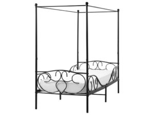 Łóżko z baldachimem Metal SORMERY 90 x 200 cm Czarny