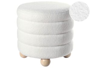 Puf CHILLY Boucle Złamana biel