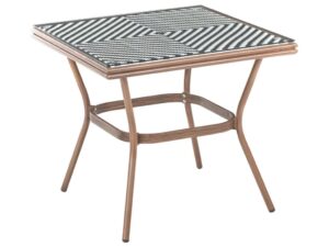 Stolik bistro CASPRI 80 cm 80 cm Szkło Czarny/ biały