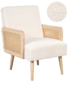 Fotel HOJBY Boucle Złamana biel
