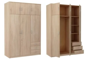 SZAFA trzydrzwiowa szuflady SZ03 SONOMA 55x127x193