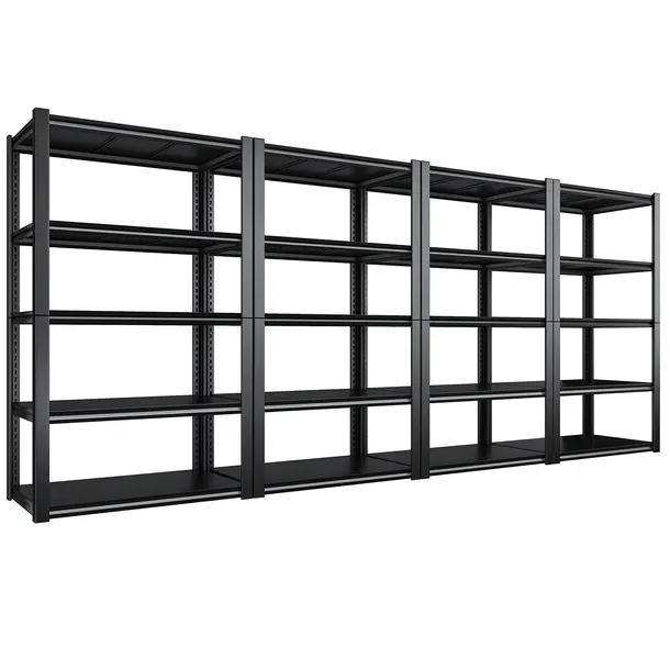 REGAŁ METALOWY czarny magazynowy 200x400x50 do garażu piwnicy biura DODAS