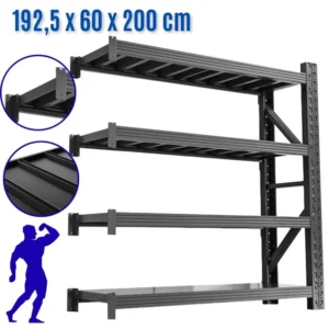 Dostawka HERKULES Regał Metalowy 192,5x200x60cm 800kg Magazynowy 4 półkowy
