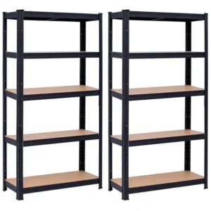 REGAŁ MAGAZYNOWY METALOWY GARAŻOWY DO PIWNICY 180x90x40 2 sztuki czarny