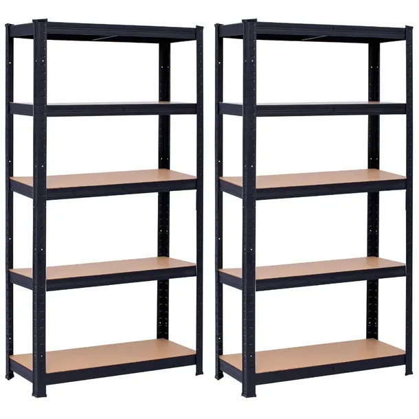 REGAŁ MAGAZYNOWY METALOWY GARAŻOWY DO PIWNICY 180x90x40 2 sztuki czarny