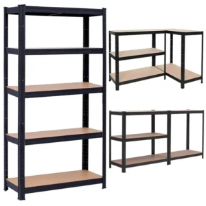 REGAŁ MAGAZYNOWY METALOWY 3w1 GARAŻOWY DO PIWNICY 875kg 180x90x40 czarny