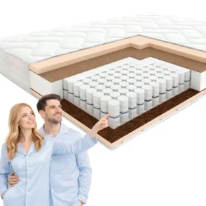 Materac PASODOBLE Hilding 160×200 cm TWARDY Medyczny Sprężynowy TENCEL