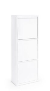 Szafka na buty Fredys biała 50x25x133cm stal z uchylnymi drzwiczkami Bizzotto