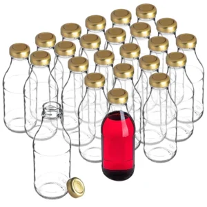24x BUTELKA NA SOK KUBUŚ 330 ml BUTELKI SZKLANE ZAKRĘTKI SOKI SOCZEK SYROP