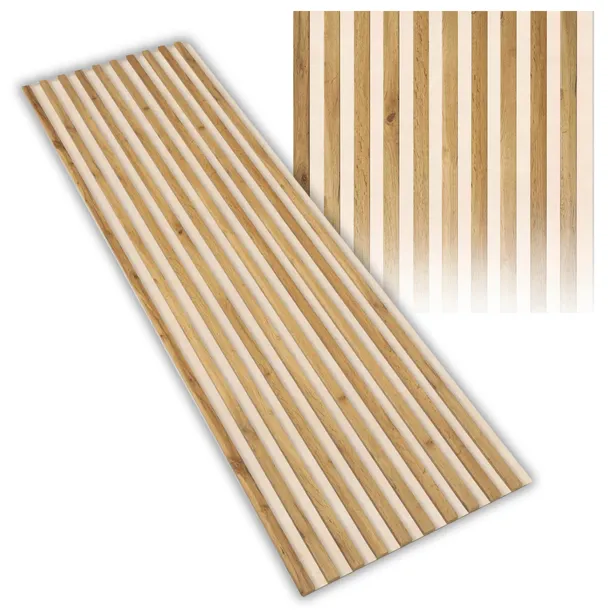 Lamele Ścienne na Beżowym Filcu 275x58cm Panele Akustyczne Kolory do Wyboru