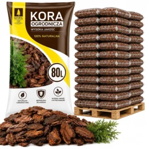 25x Kora Sosnowa 80L GRUBA Do Ogrodu / SORTOWANA Ściółka Przesiewana Tuje