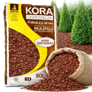 Kora Sosnowa 80L ŚREDNIA 0,5-30mm SORTOWANA Ściółka Przesiewana Tuje Krzewy