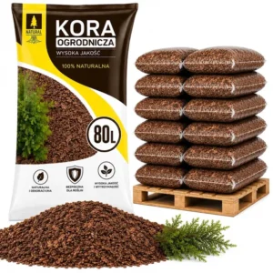 12x Kora Sosnowa 80L ŚREDNIA Do Ogrodu / SORTOWANA Ściółka Przesiewana Tuje