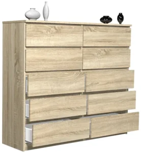 KOMODA DĄB SONOMA YORK 120 10 SZUFLAD – PRODUCENT