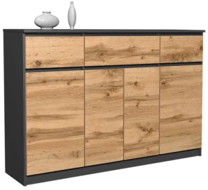 GRAFIT DĄB WOTAN KOMODA 140cm PRODUCENT ASTRA 140-43W