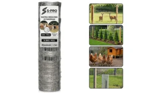 Siatka Leśna Ogrodzeniowa 120cm Rolka 50m Drut 2,0mm Ocynk S-PRO Ogrodzenie