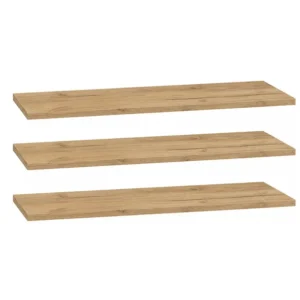 3X PÓŁKA ŚCIENNA 80 CM DĄB CRAFT ZŁOTY Z KOŁKAMI NIEWIDOCZNY MONTAŻ