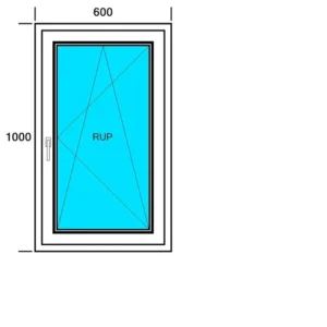 OKNO PCV 600×1000 RU BIAŁE, PRAWE
