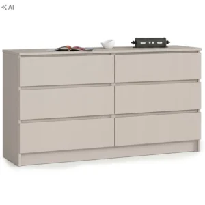 Komoda 140 Cm K140 6 Szuflad Kaszmir Pojemna Nowoczesna Do Salonu Sypialni